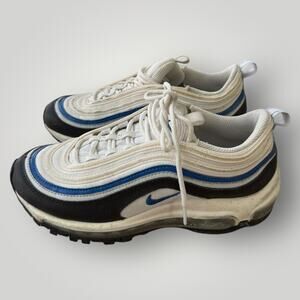Nike Air Max 97 Size 5,5 Y  Shoes Sneakers White Black Signal Blue 921522-107
